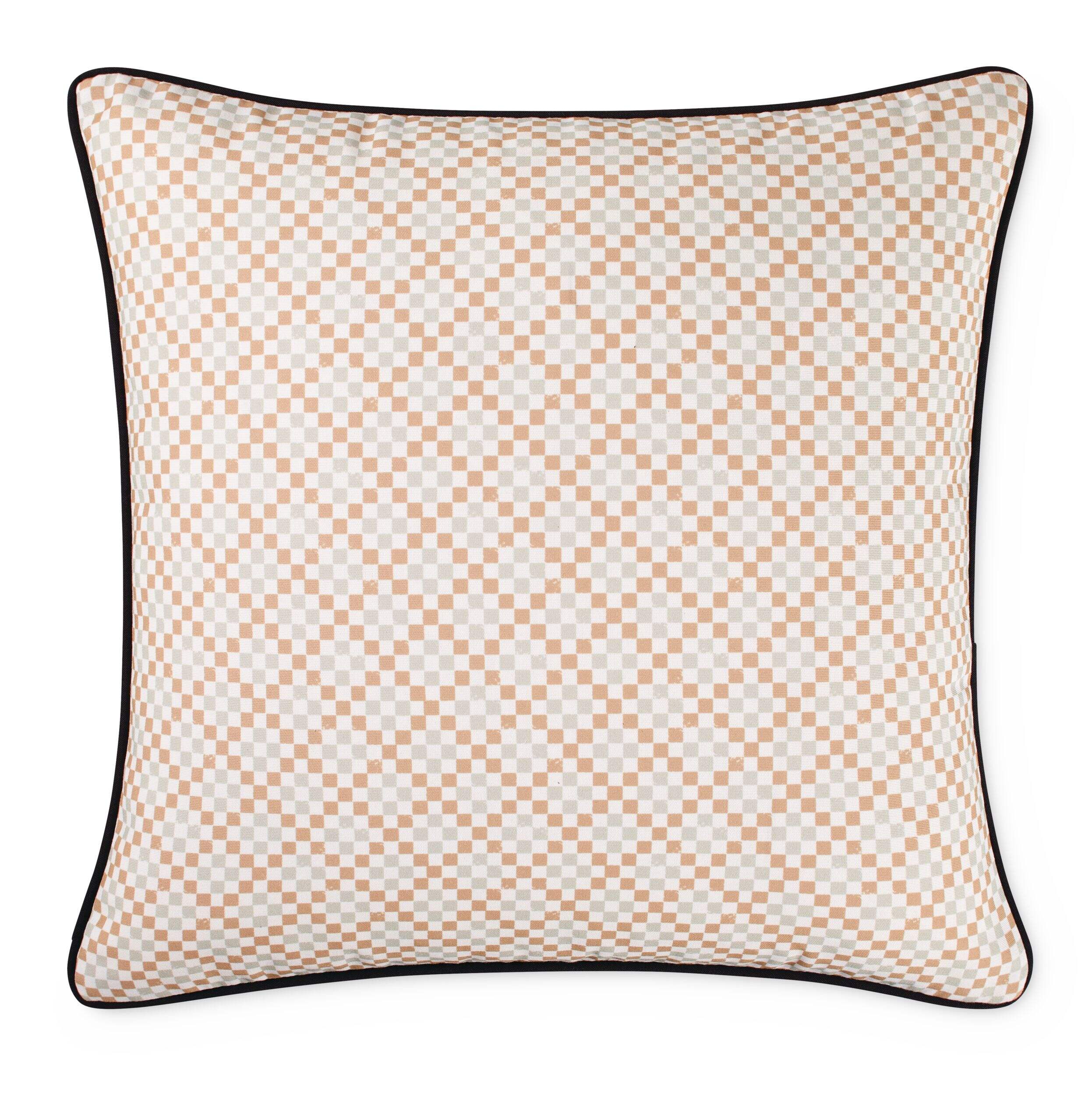 CANVAS Boho Retreat Geo Cushion Cover, Polyester, White, Cover Only No Insert, 18 x 18-in Front_Flat