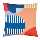 CANVAS Colour Spritz Abstract Cushion Cover, Polyester, Blue, Cover Only No Insert, 18 x 18-in Front_Flat