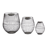 Lanternes solaires emboîtables de jardin à fil noir CANVAS Shore, paq. 3 Front_Elevated