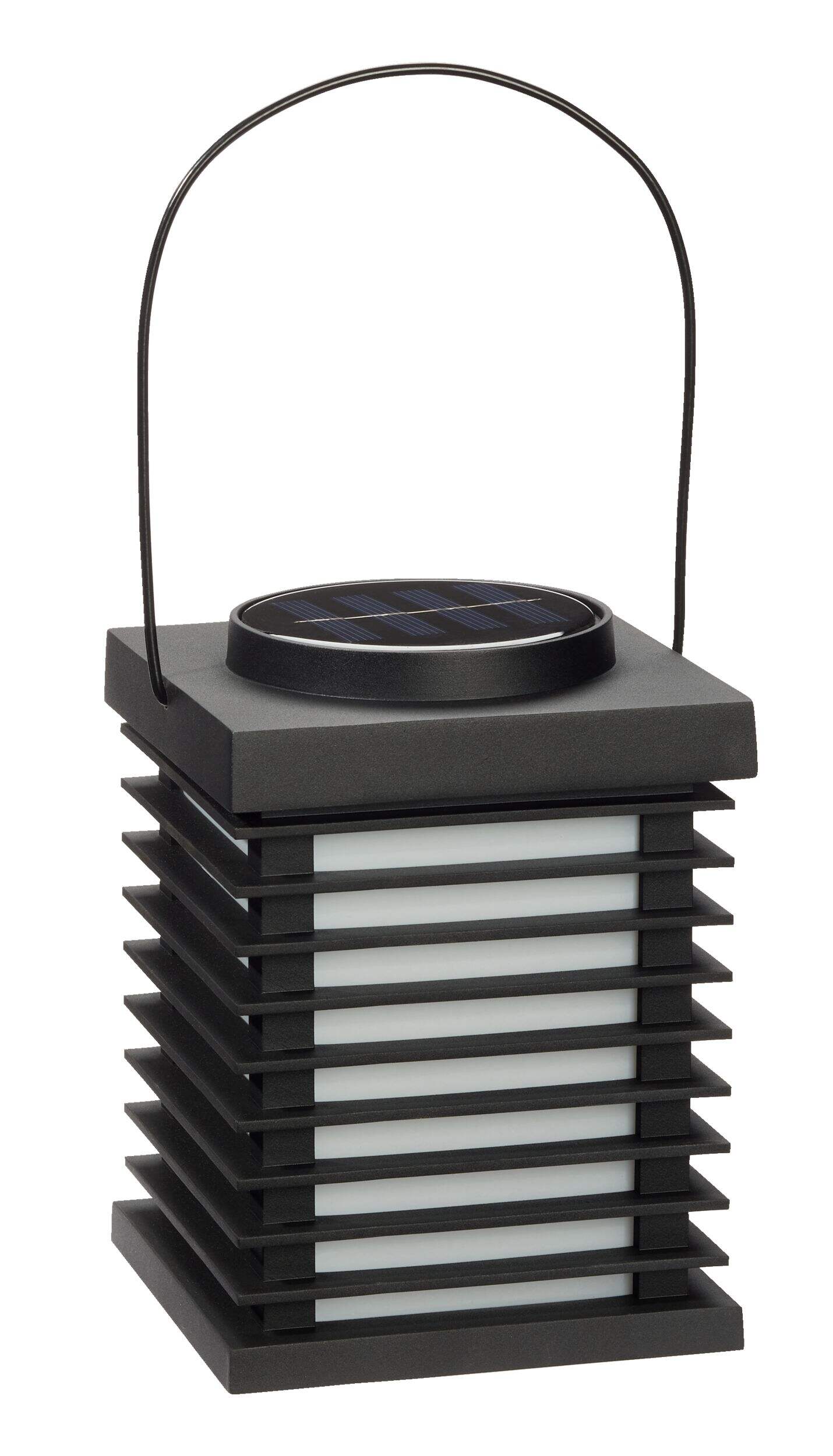 Mini lanterne carrée à DEL à énergie solaire d'extérieur For Living Front_Angled_Right