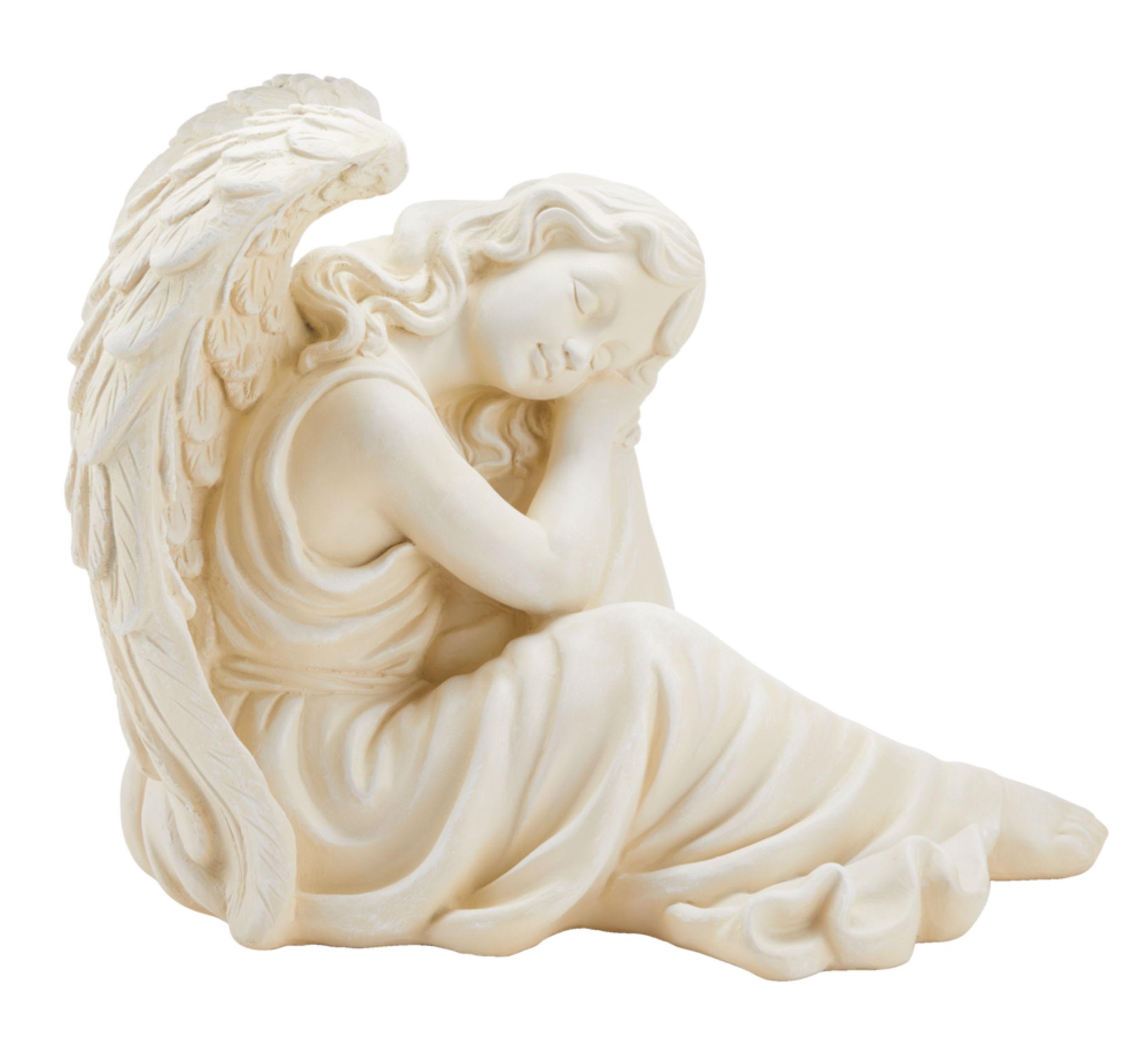 For Living Outdoor Memorial Angel Garden Statue & Lawn Ornament, White/Natural Front_Flat