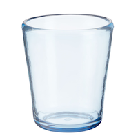 CANVAS Blue Ribbed Low Ball Drinking Glass, BPA Free, 15-oz Front_Flat