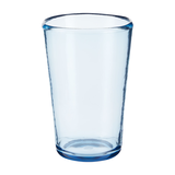 CANVAS Blue Ribbed High Ball Drinking Glass, BPA Free, 19-oz Front_Flat