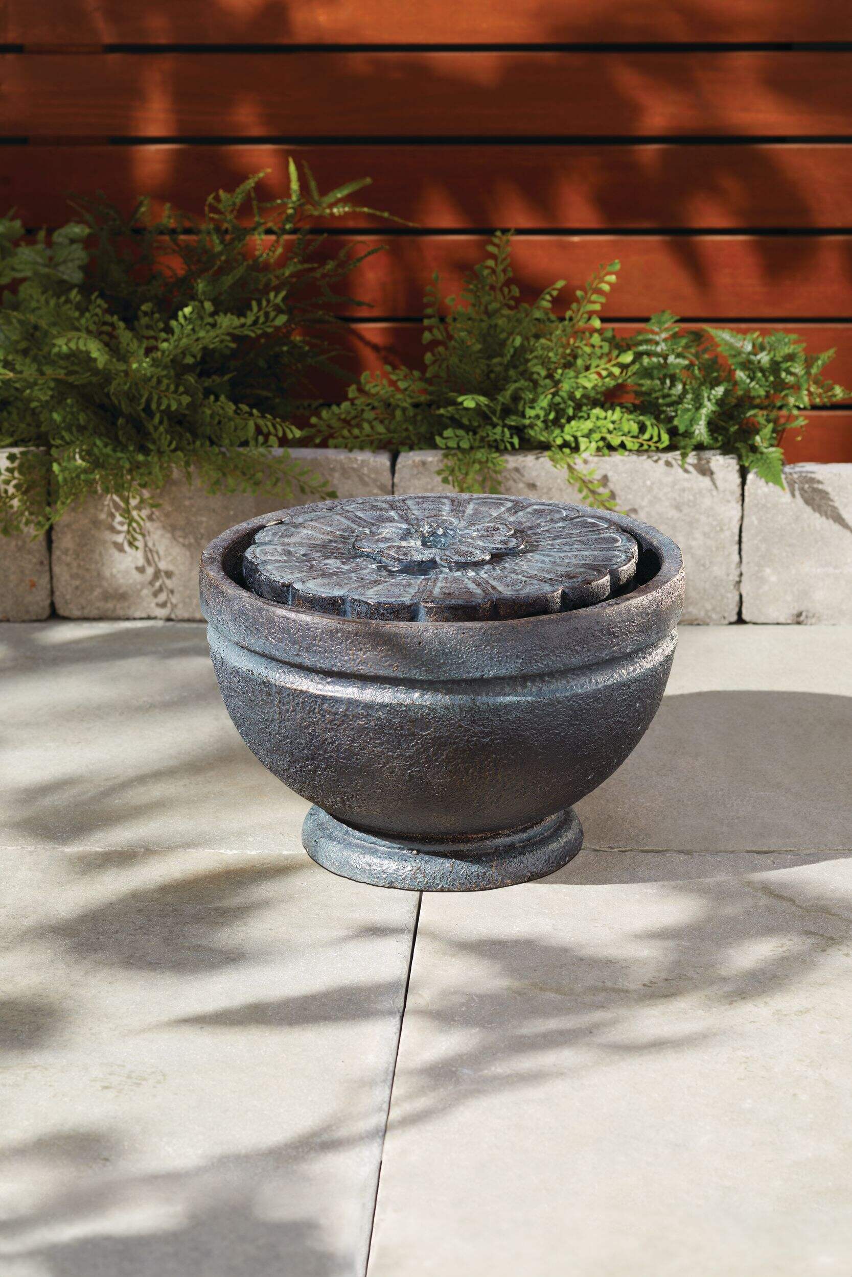 For Living Flower Tabletop Outdoor Garden Fountain Front_Elevated