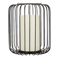 Lanterne à bougie à DEL cylindrique décorative For Living Front_Flat