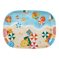 For Living Bright Beach Summer Serving Platter Overhead_Flat