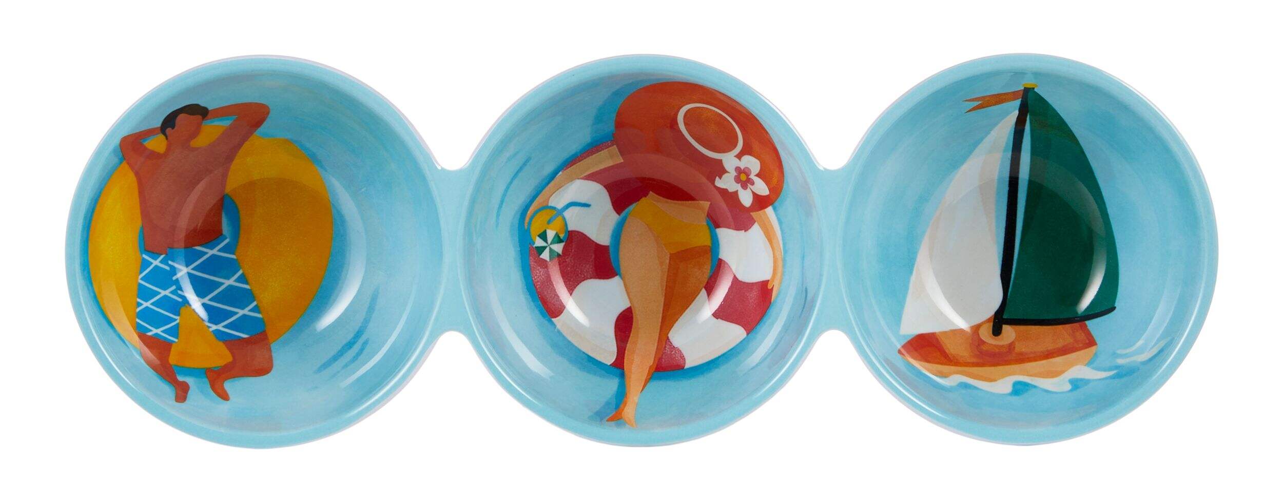 Assiette à hors-d’oeuvre d’été For Living Bright Beach Overhead_Flat