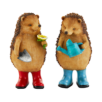 For Living Gardening Hedgehog Statue, Multicolour, Water-Resistant Concrete, Assorted Front_Flat