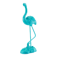 Statue de jardin en flamant turquoise For Living, résistant aux intempéries, plastique, bleu Front_Three_Fourths_Angled_Left