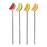 For Living Fruit Slice Pot Stakes, Resin, Assorted Colours, 12-in Front_Flat