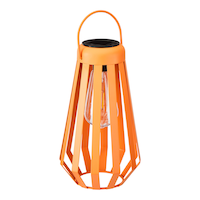 CANVAS Pomelo Solar Lantern with Warm White LEDs, Orange Front_Three_Fourths_Angled_Right