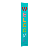 For Living Welcome Porch Sign, Double-Sided, English & French, Wood, Multicolour, 151 cm Front_Three_Fourths_Angled_Right