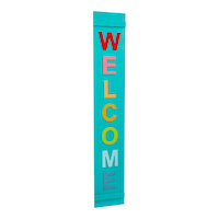 For Living Welcome Porch Sign, Double-Sided, English & French, Wood, Multicolour, 151 cm Front_Three_Fourths_Angled_Right