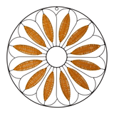 Décoration murale For Living, rotin floral, résine tressée, brun, 67,3 cm Overhead_Flat