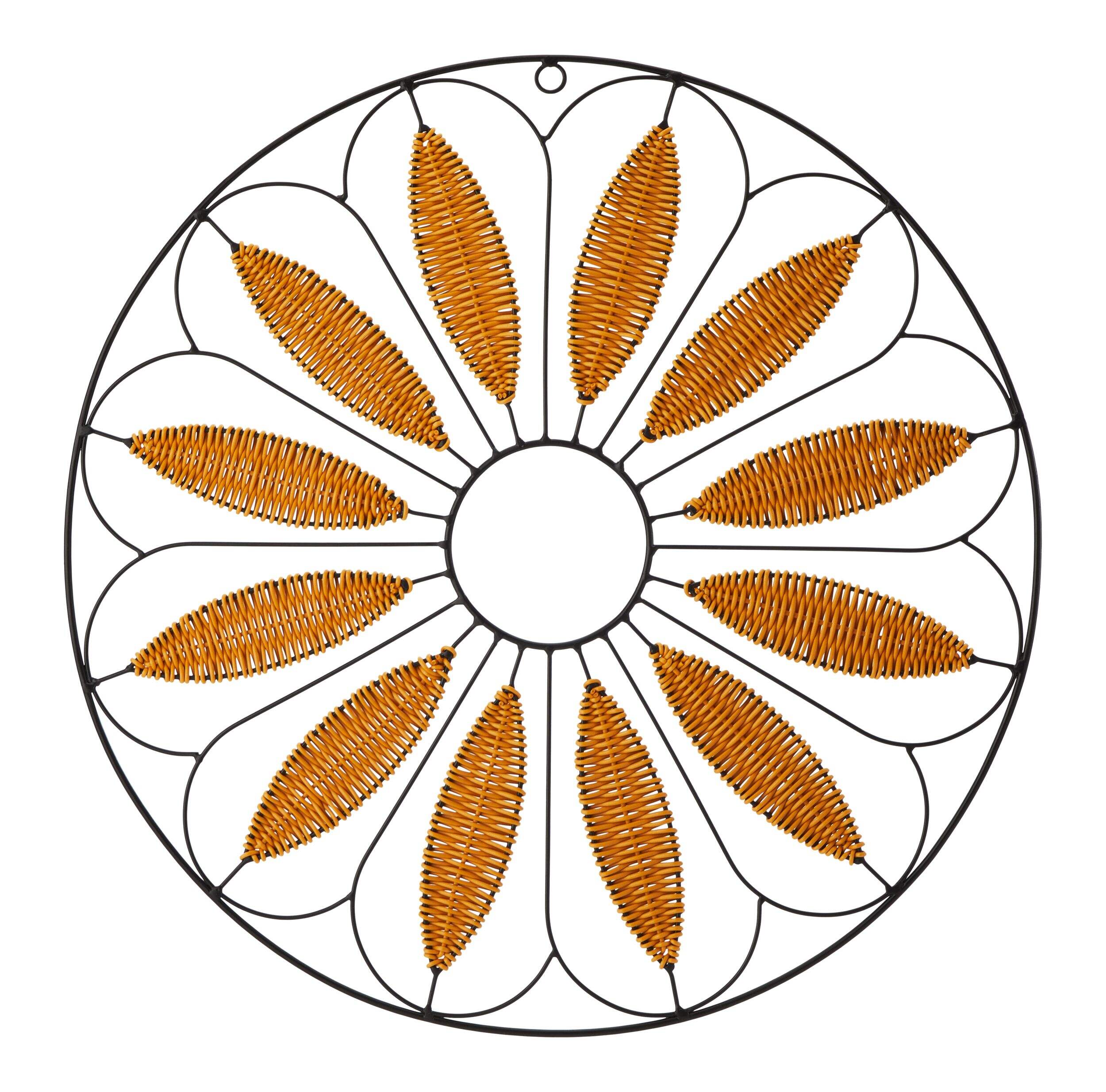Décoration murale For Living, rotin floral, résine tressée, brun, 67,3 cm Overhead_Flat