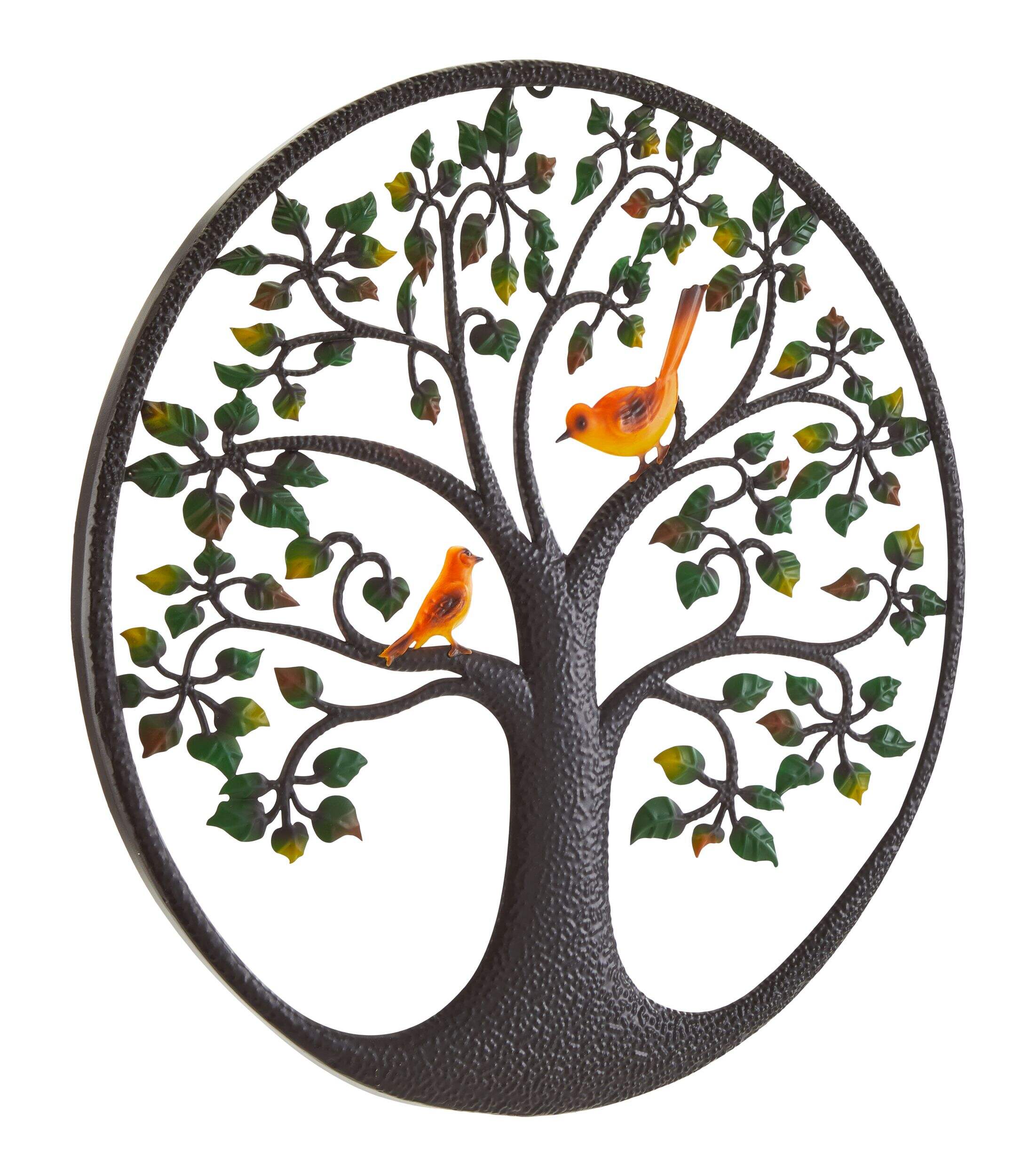 For Living Tree of Life Wall Art, Weather Resistant, Iron, Black Front_Three_Fourths_Angled_Right