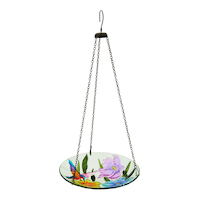 Bain d'oiseaux suspendu en verre pour colibris For Living, multicolore Front_Angled_Right
