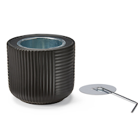 CANVAS Black Fire Pot with Ceramic Gel Fuel Fire Feature, 6.3-in