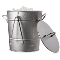 CANVAS Ice Bucket and Scoop, Stainless Steel with Insulated Liner, Silver, 9.06-in