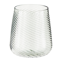 CANVAS Swirl Stemless Glass, Plastic, Green, 500 mL, 4.13-in Front_Elevated