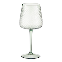 CANVAS Swirl Stemmed Glass, Plastic, Green, 500 mL, 8.63-in Front_Elevated
