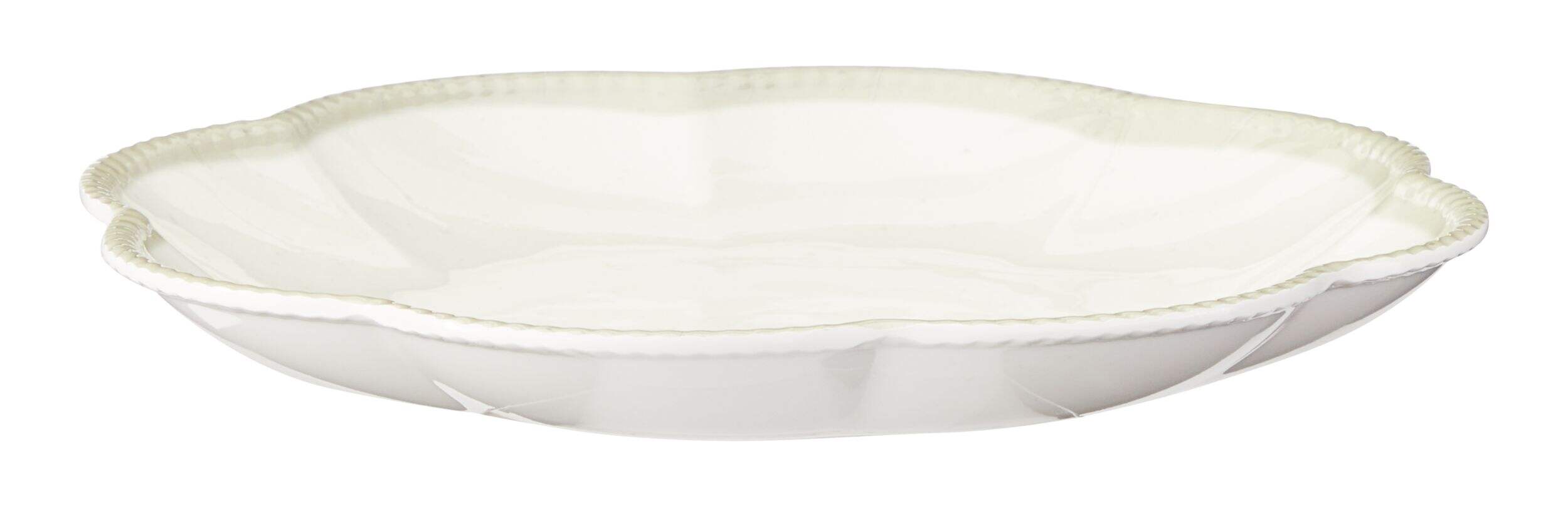 CANVAS Scalloped Side Plate, BPA-free, Plastic, Ivory Colour Front_Elevated