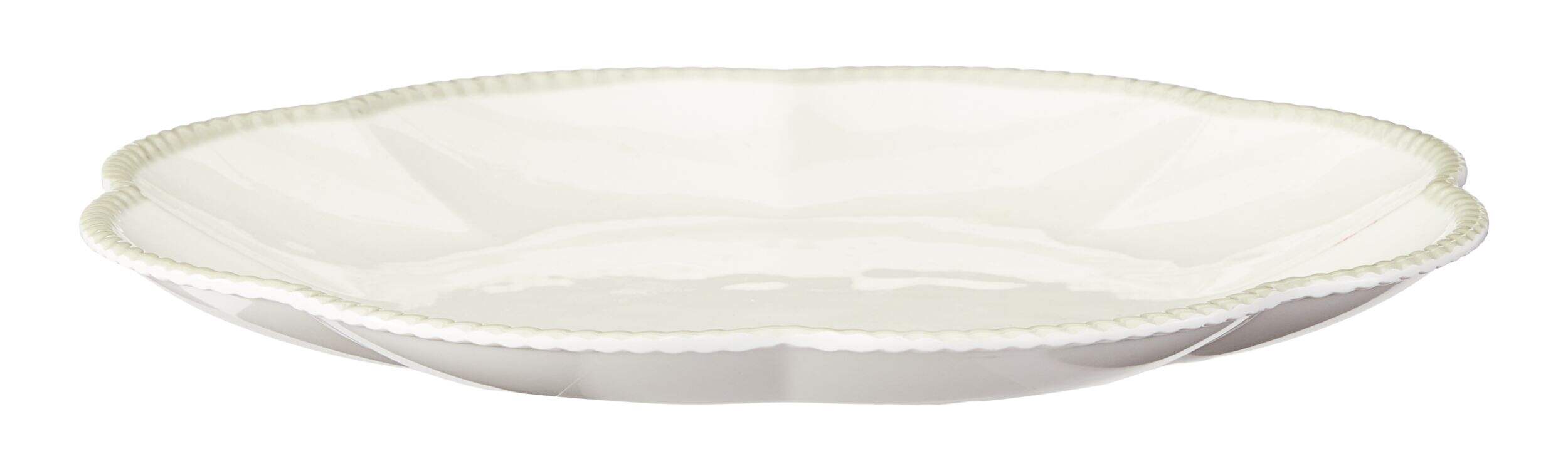 CANVAS Scalloped Dinner Plate, BPA-free, Plastic, Ivory Colour Front_Elevated
