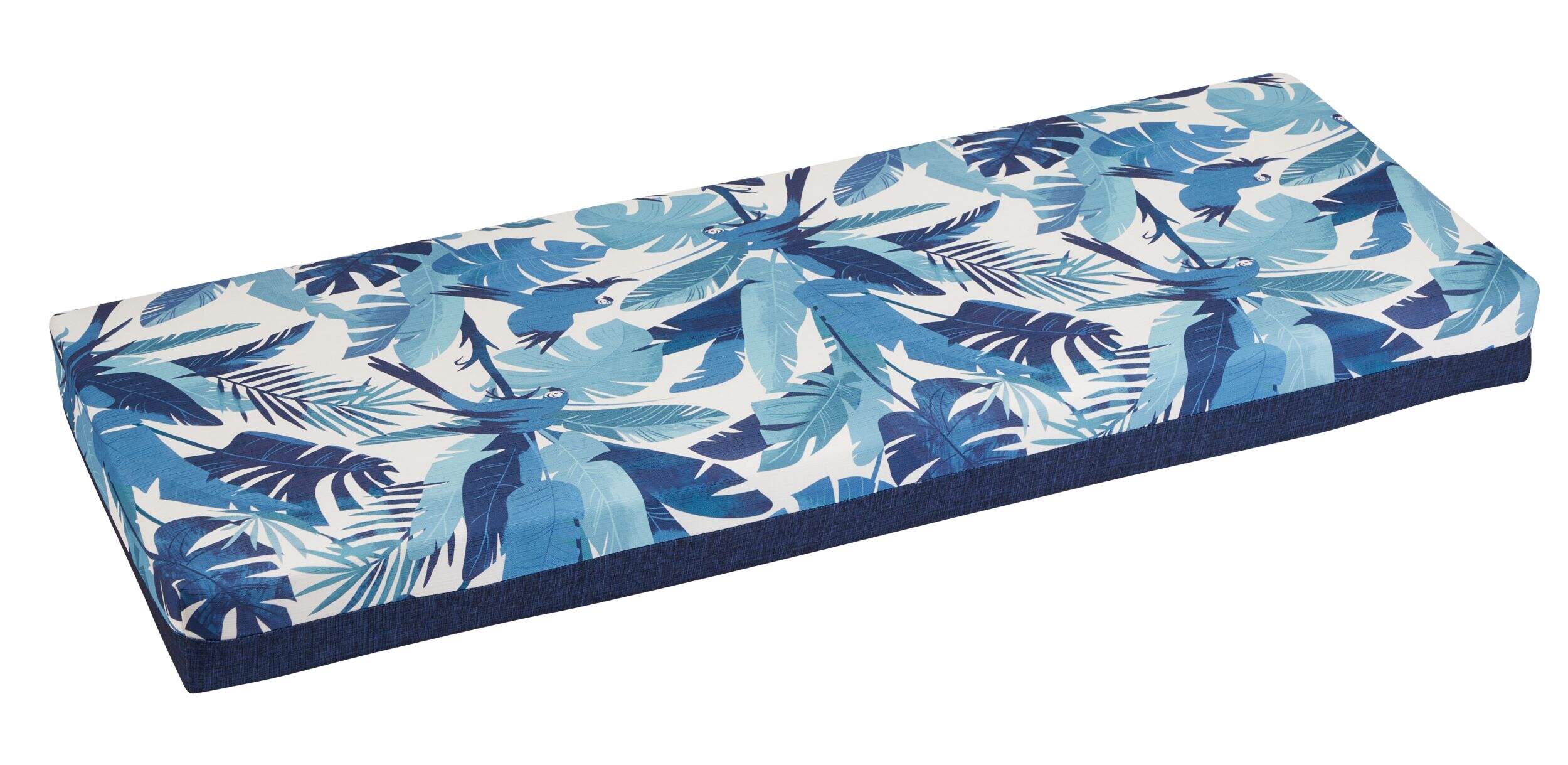 CANVAS Summer Palm Fade, Water & Stain Resistant Patio Bench Cushion Front_Angled_Right