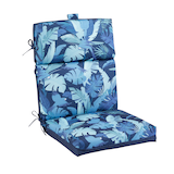 CANVAS Summer Palm Patio Chair Cushion, Fade, Water & Stain Resistant, Blue Front_Angled_Right