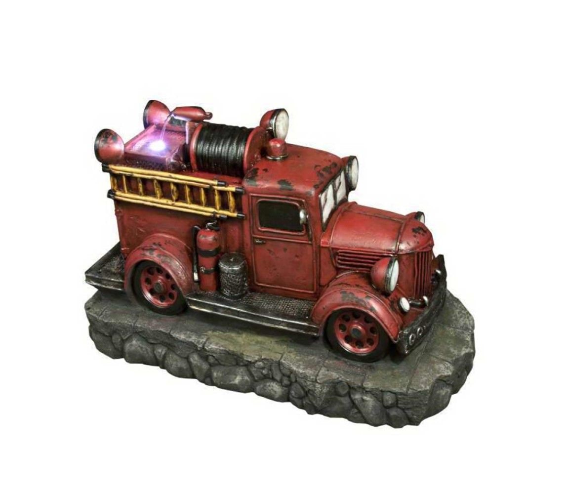 Northlight Fire Truck Outdoor Garden Water Fountain Canadian Tire