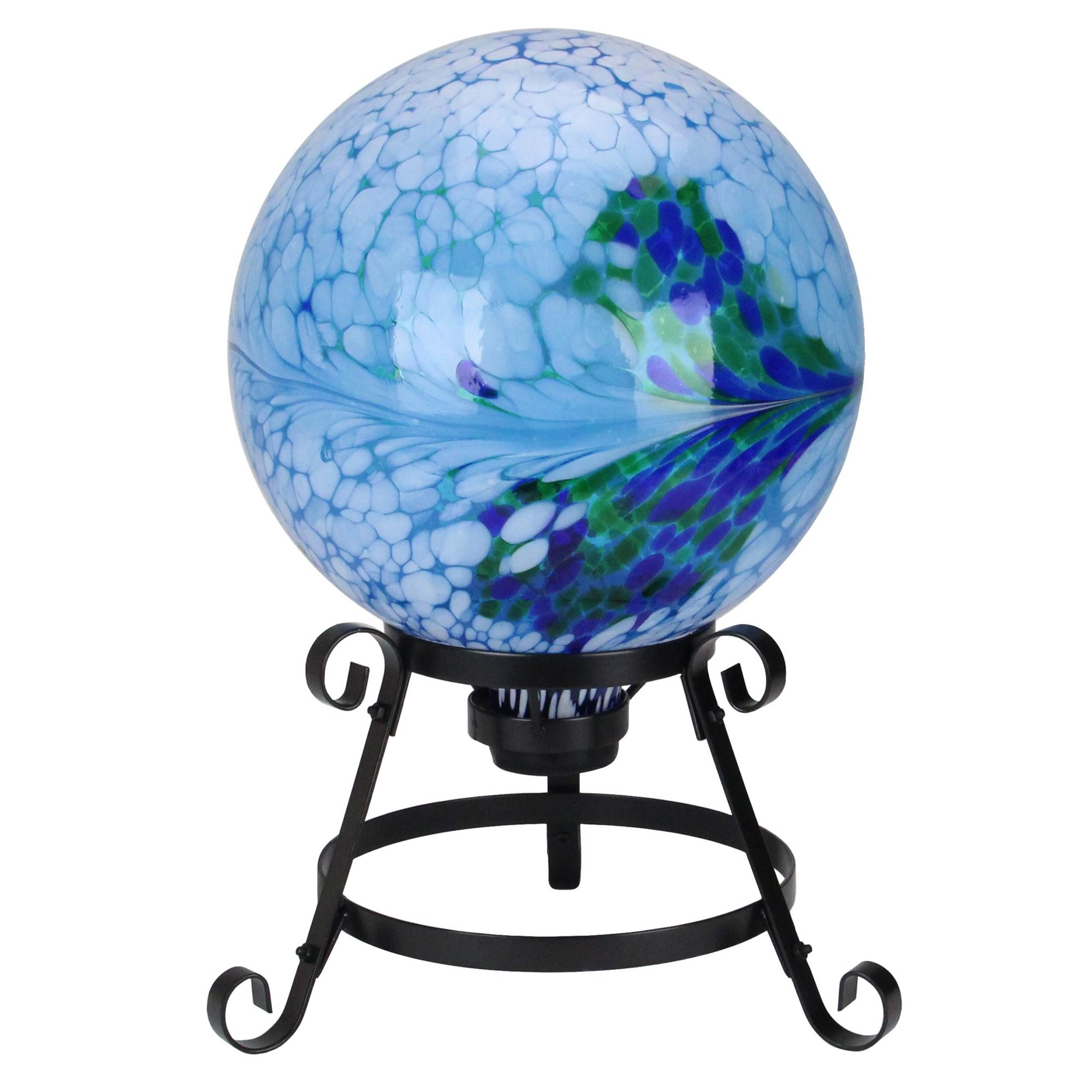 Northlight Metallic Outdoor Garden Gazing Ball Stand, Black, 9.25-in Front_Flat