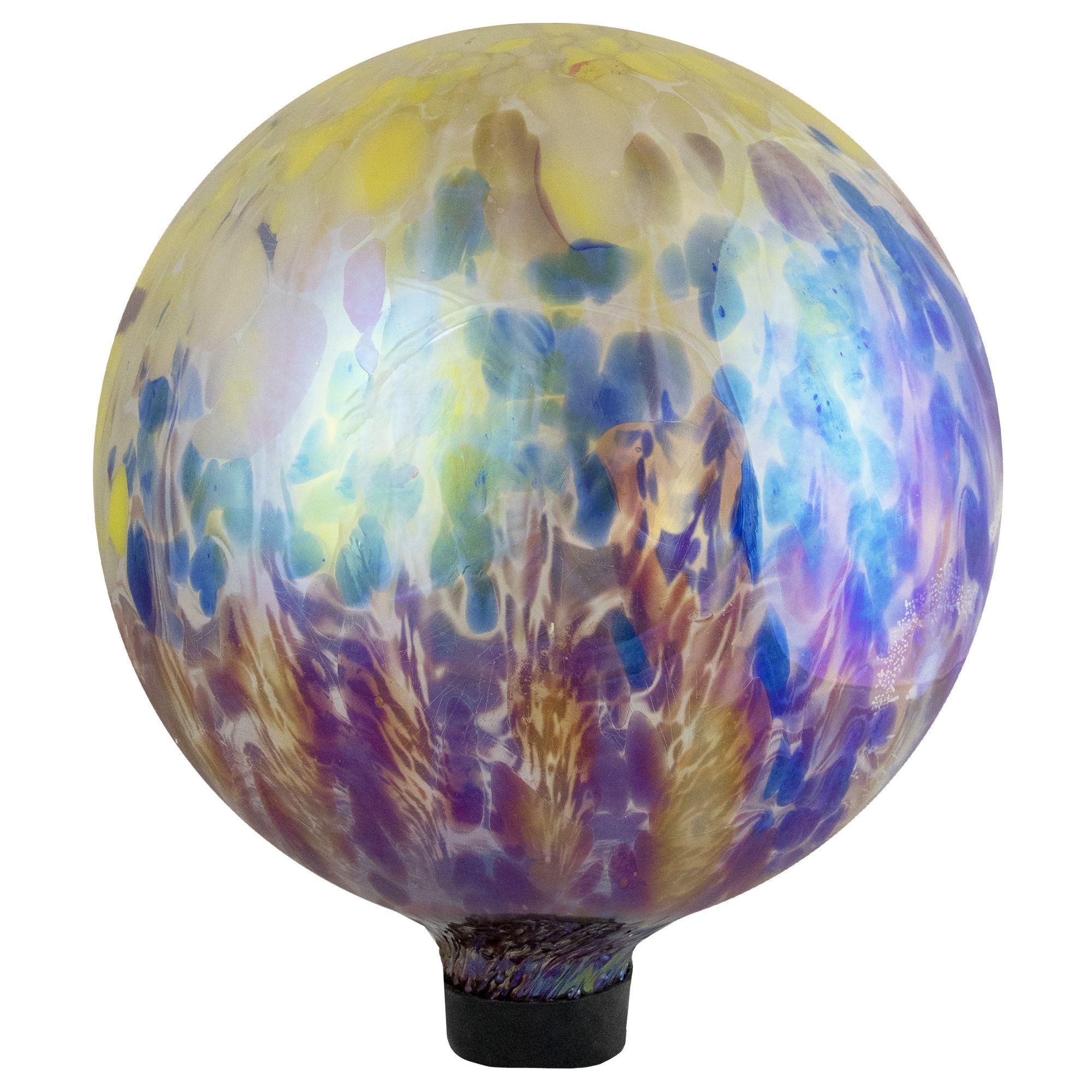 Northlight Outdoor Garden Glass Gazing Ball, Yellow/Blue/Purple