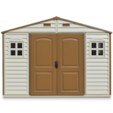 Remise de jardin Duramax Woodside en résine de vinyle, brun, 10-1/2 x 8 pi Front_Flat