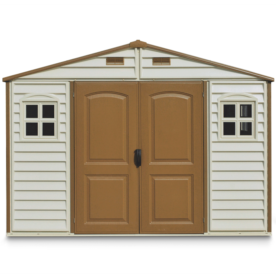 Duramax Woodside Vinyl Garden Shed, Brown, 101/2ft x 8ft Canadian Tire