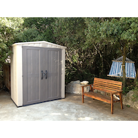 Keter Factor Shed, 6x3-ft Front_Angled_Right