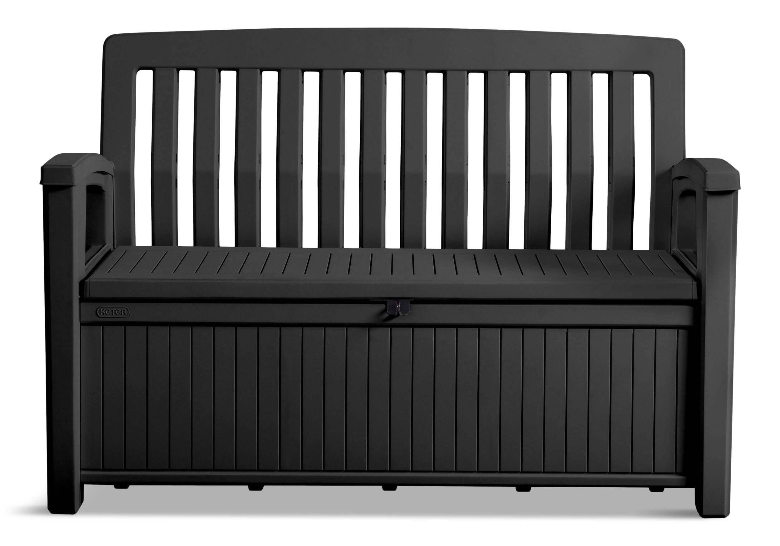 Banc de rangement et coffre de terrasse Keter, brun, 227 L Front_Flat