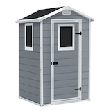 Keter Manor Shed with Windows, 4 x 3-ft Front_Angled_Right