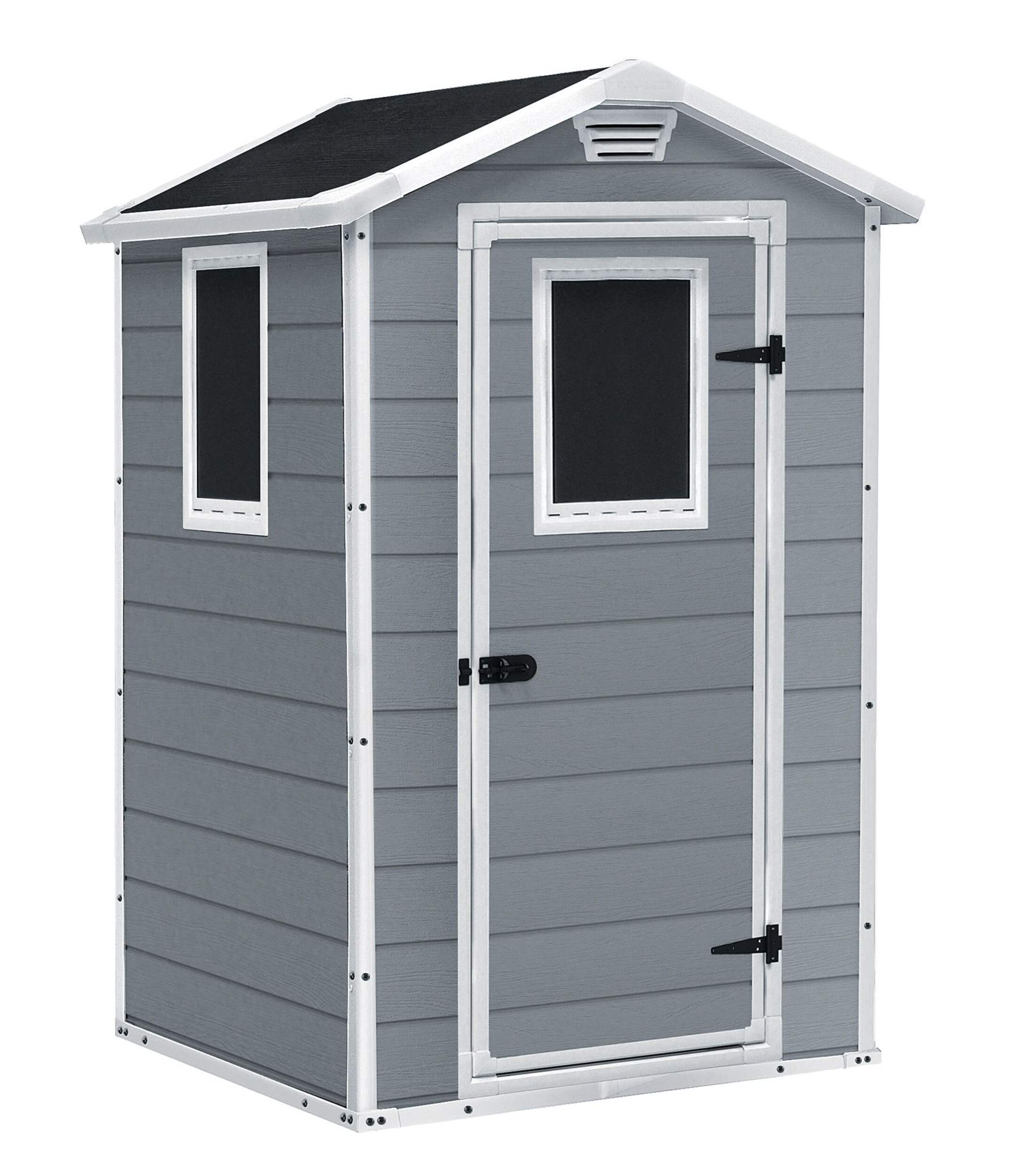 Keter Manor Shed with Windows, 4 x 3-ft Front_Angled_Right