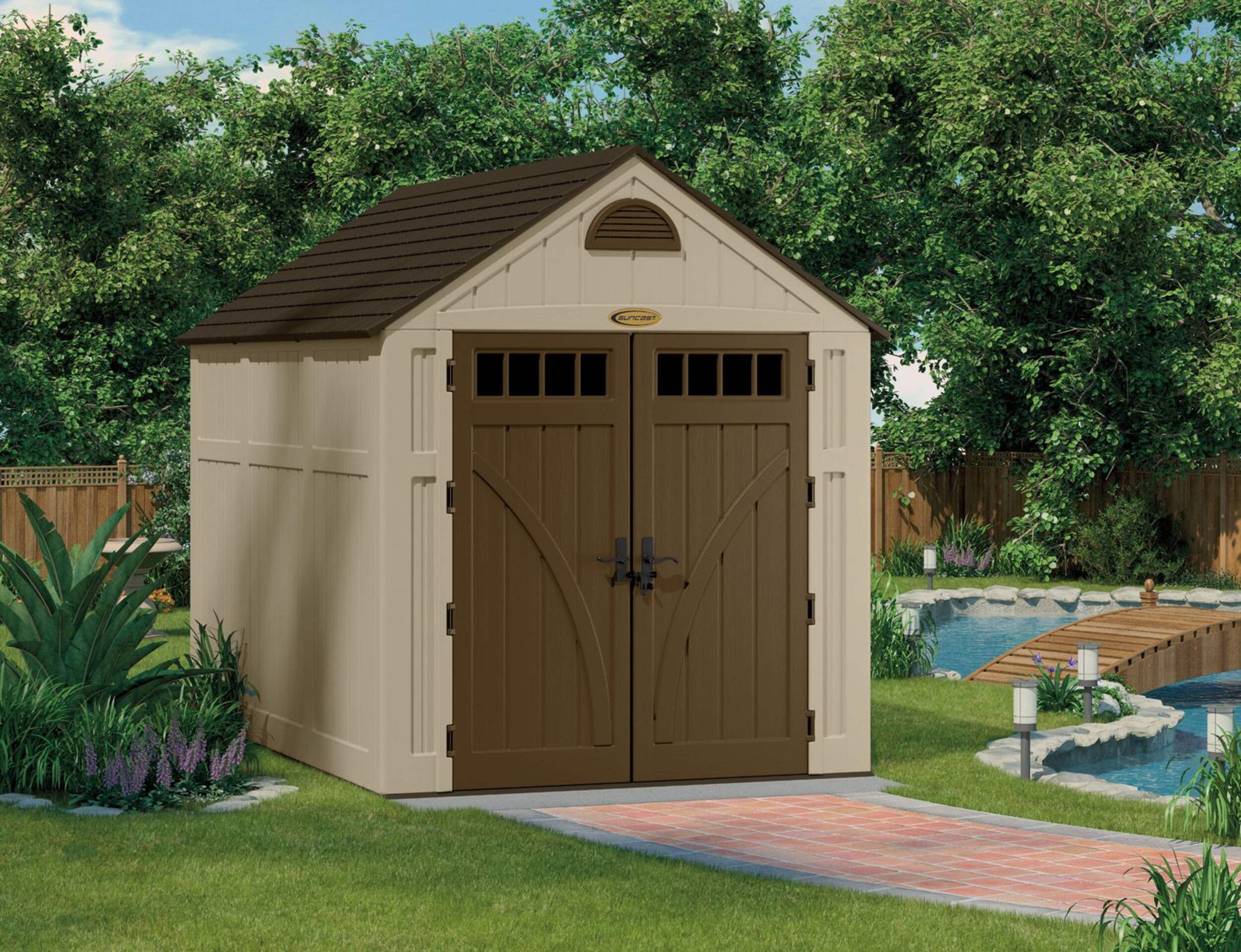 Suncast® Brookland® Storage Shed Front_Angled_Right