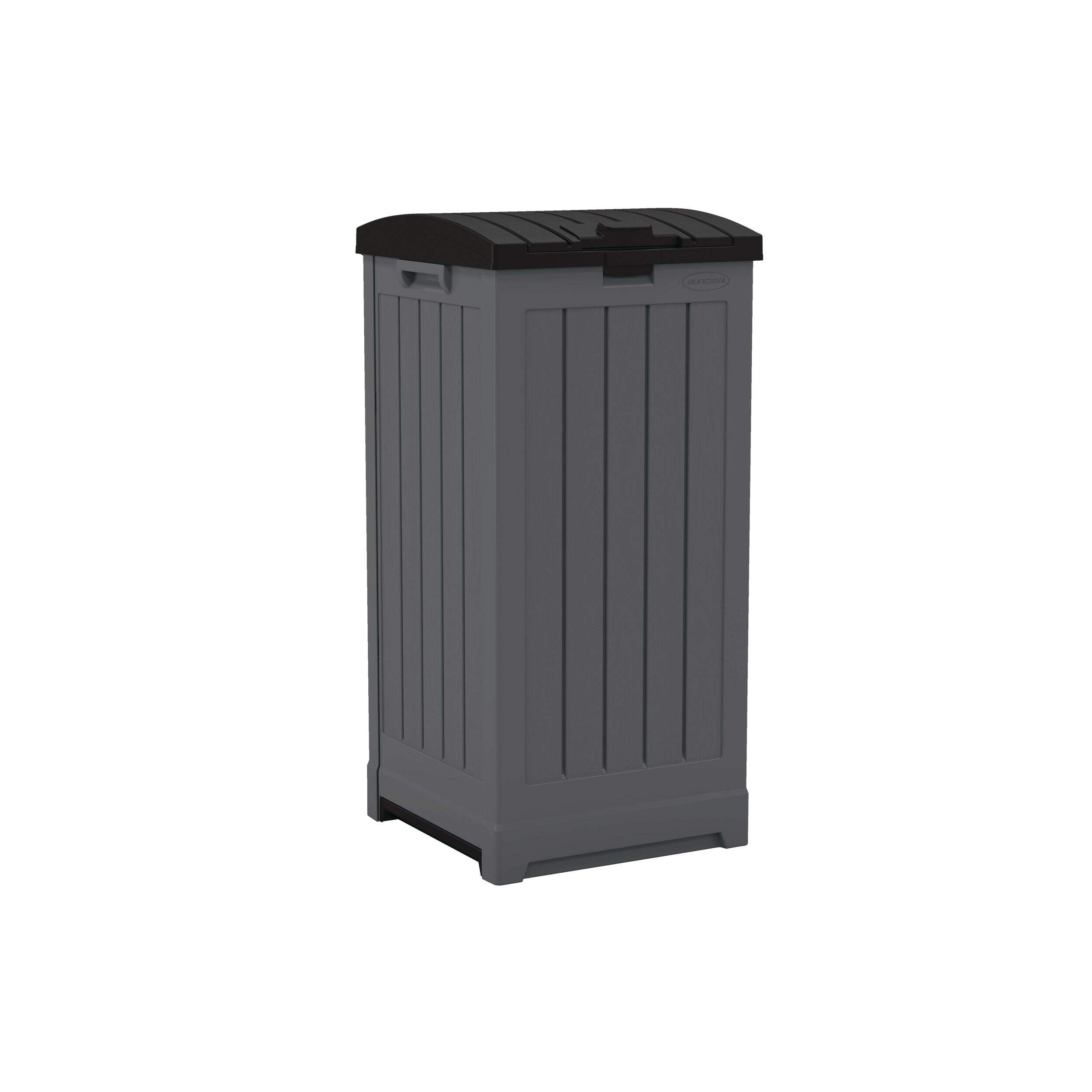 Suncast Trash Hideaway Outdoor Garbage/Trash Refuse Container, 135L Front_Angled_Right