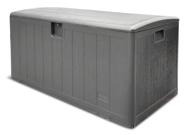 PDG Wood Grain Outdoor Storage Deck Box, Grey, 105Gal Canadian Tire