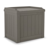 Suncast Resin Small Indoor/Outdoor Storage Deck Box with Seat, Stoney, 83-L