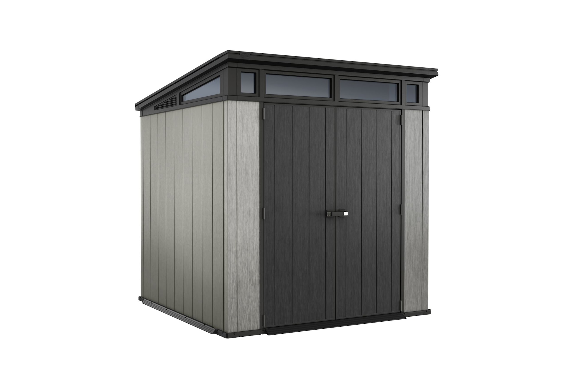 Keter Resin Artisan Outdoor Storage Garden Shed, Grey & Black, 7ft x 7ft Canadian Tire