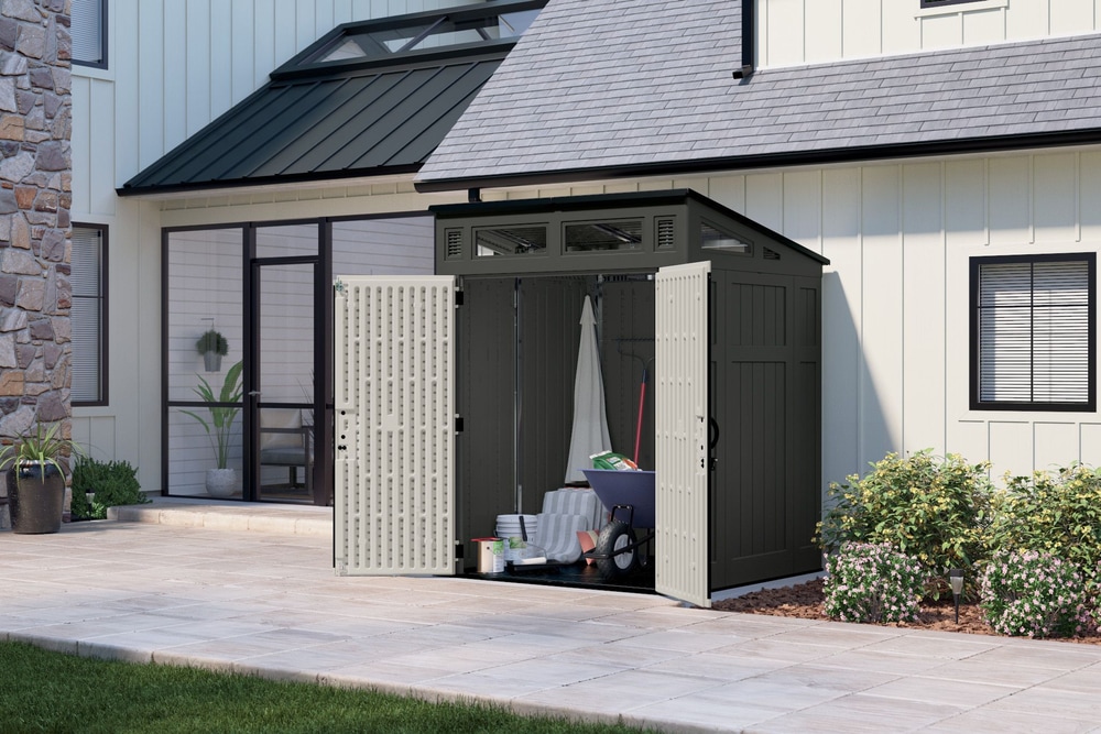 Suncast Modernist Outdoor Storage Shed, Grey, 72in x 60in Canadian Tire