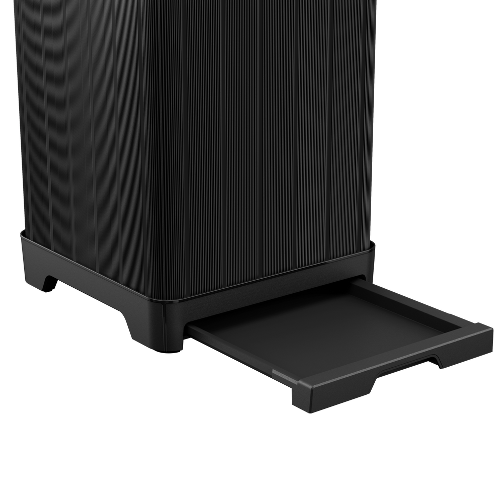 Keter Baltimore Outdoor Garbage Bin, Black, 16.1in W x 16.1in D x 34.