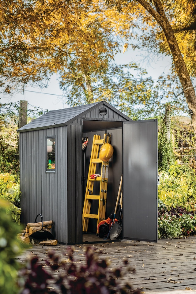 Keter Resin Darwin Outdoor Storage Shed, Grey, 4ft x 6ft Canadian Tire