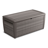 Keter Signature Rattan Outdoor Storage Deck Box, 511-L Front_Three_Fourths_Angled_Right