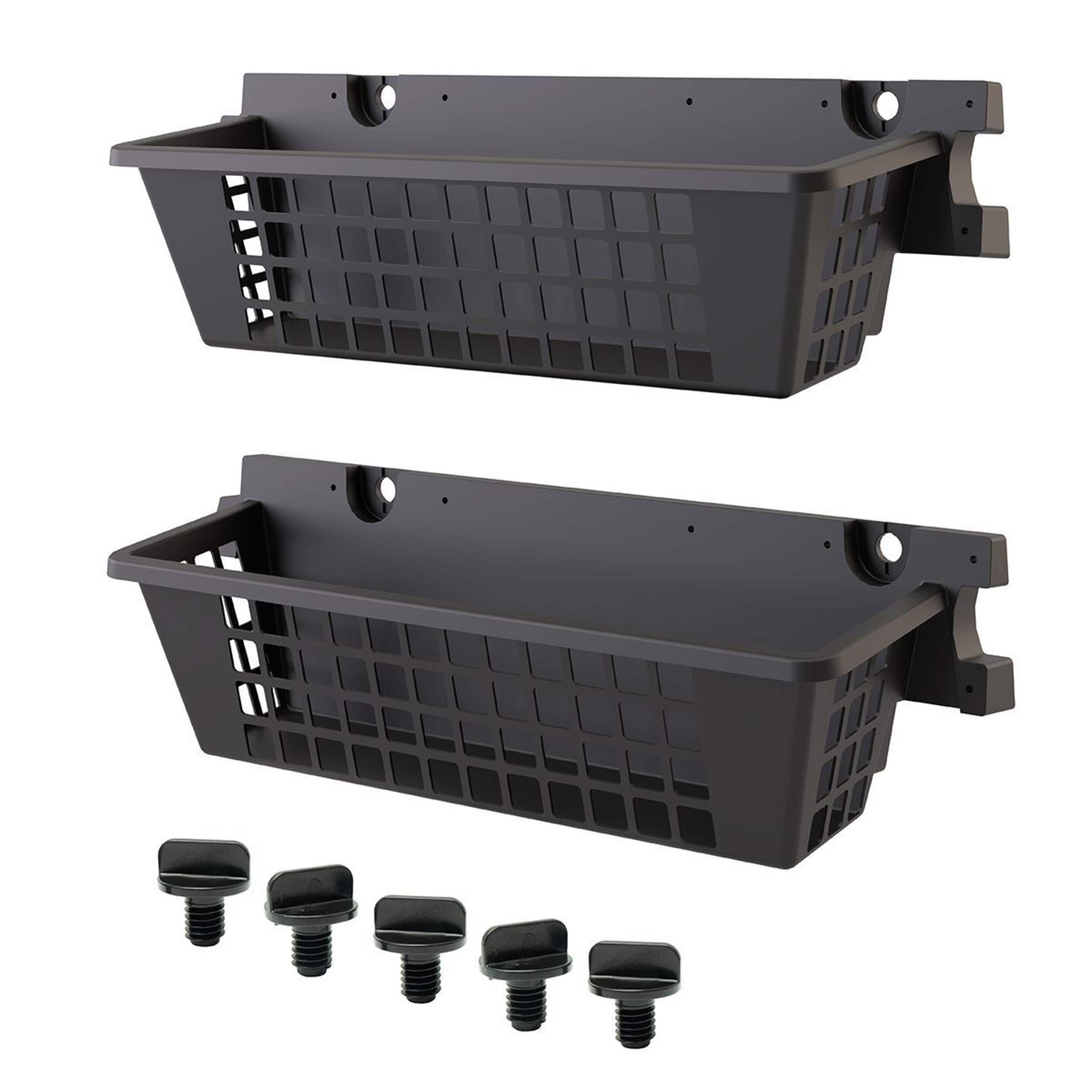 Suncast Resin Basket Shed Accessory with EZ Bolt, 2-pk Front_Angled_Left