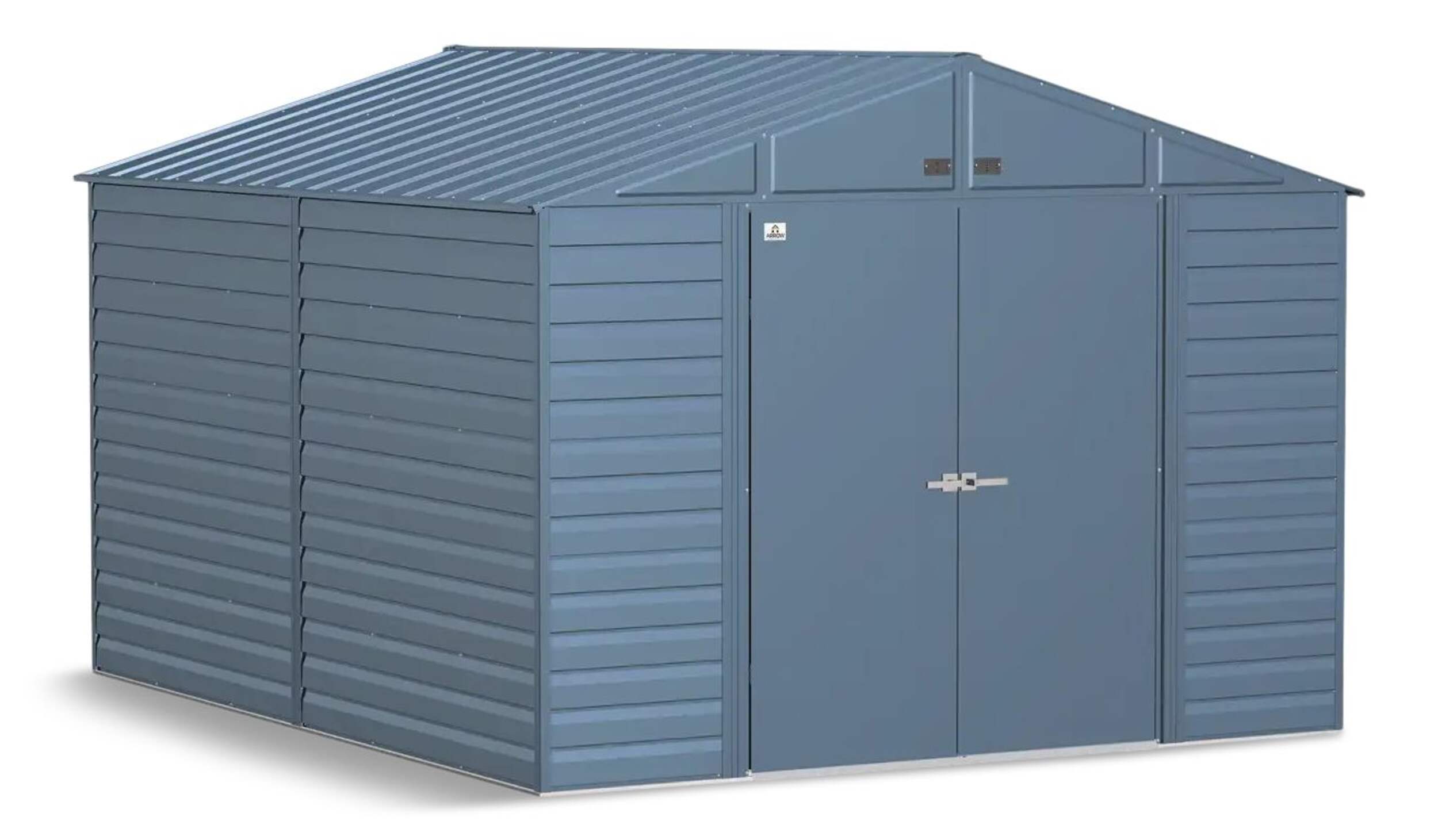 Arrow Select - Remise de jardin en acier galvanisé, bleu gris, 10&nbsp;x&nbsp;8&nbsp;pi Front_Three_Fourths_Angled_Right