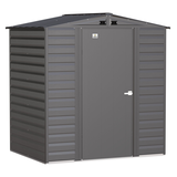 Arrow Select Galvanized Steel Storage Shed, Charcoal, 6-ft x 5-ft Front_Angled_Right